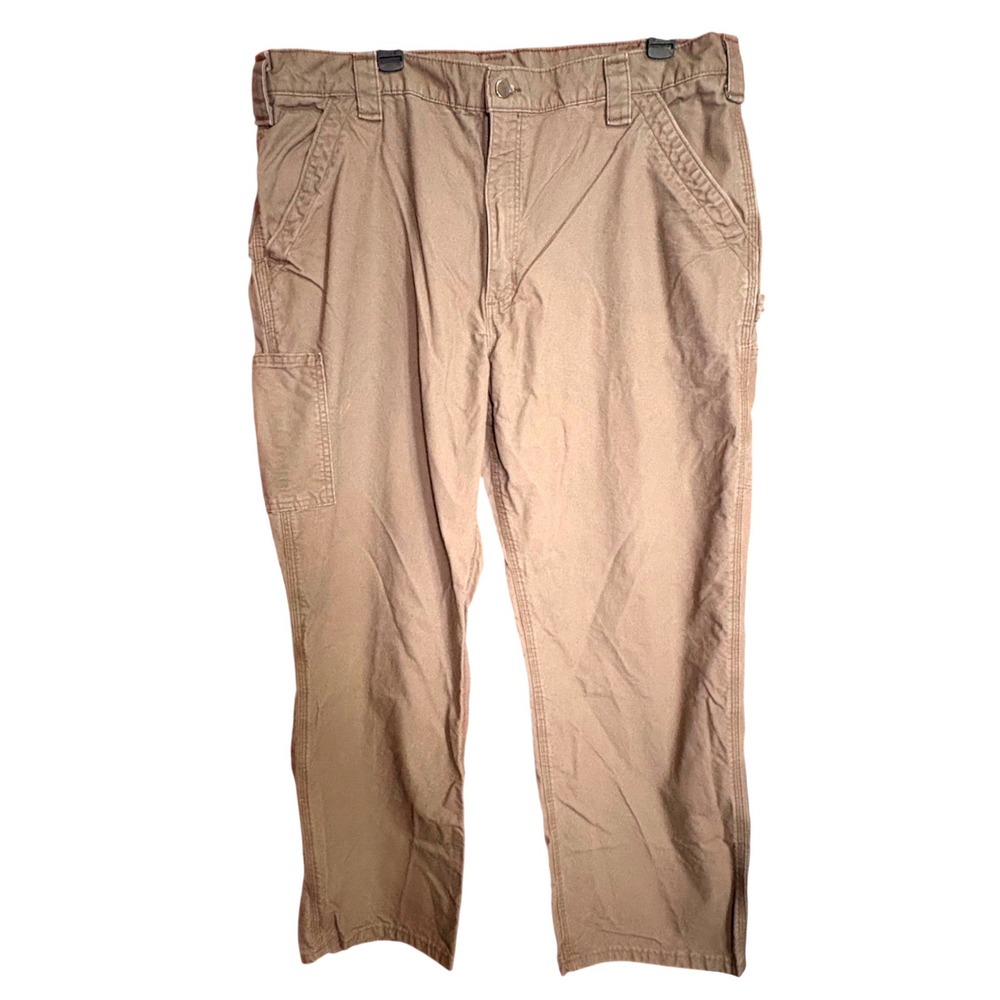 Carhartt B151 LBR Canvas Dungaree Pants Mens 40x30 Tan Good Utility Workwear
